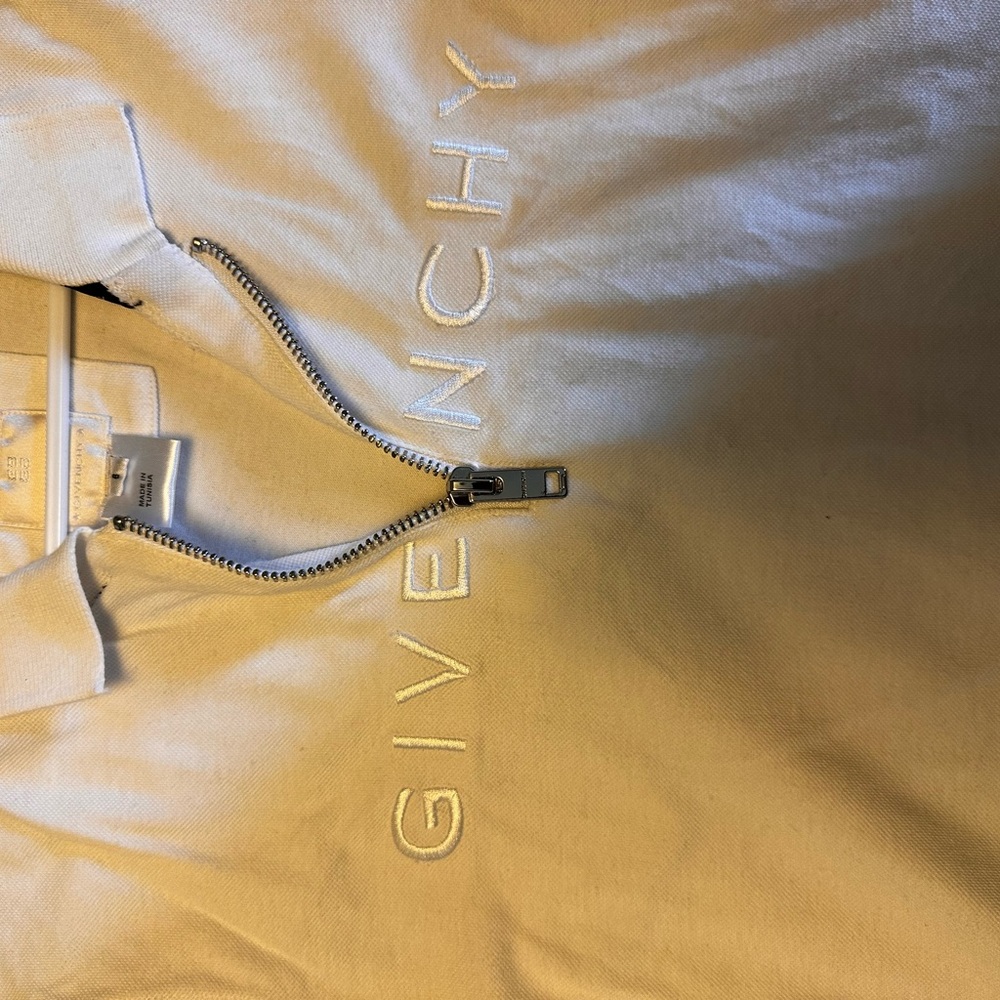 Givenchy Ivory Zipper Polo
